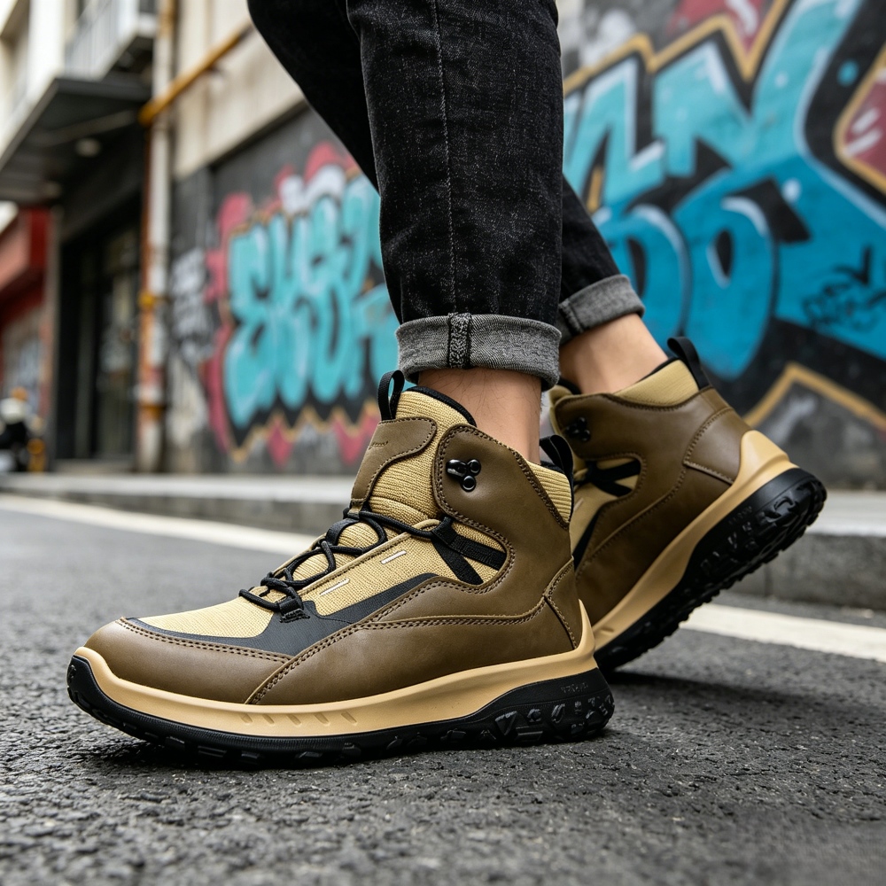 Sepatu Kulit High Top Pria Mer - Streetwear Brand Shoes ulasan dan harga