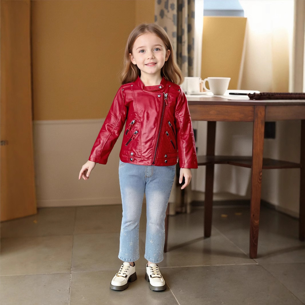 Jaket Kulit PU Anak Perempuan  - Brand Of Streetwear ulasan dan harga